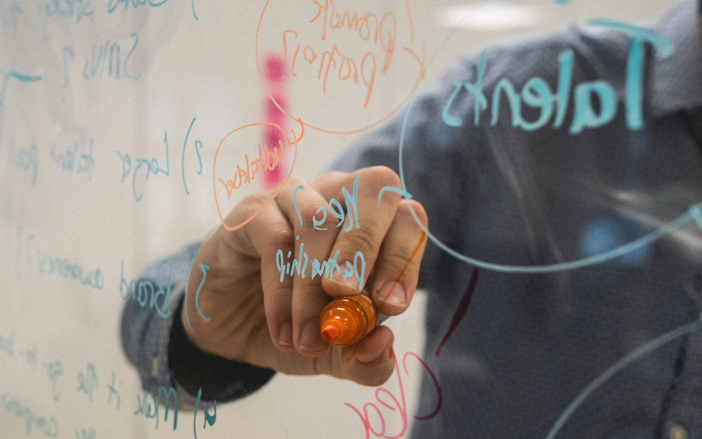 Planning on a glass whiteboard